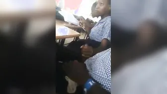 High School Girl Gives Handjob In Class