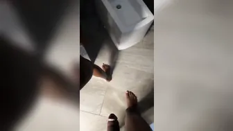 Cream Black Pussy Public Bathroom