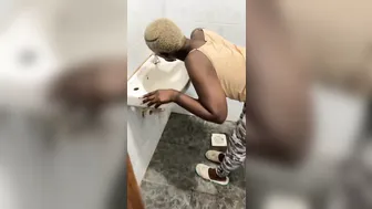 Student Fucks Tight Pussy Hard in Campus Toilet Break