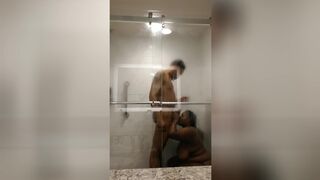 South African BBW Sloppy Head In The Shower And Takes Hard Backshots 