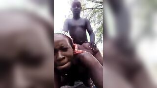 Big Booty African Woman Having Sex In The Bush
