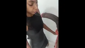 Black Teen Sucking & Choking On Big Black Cock