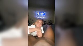 Young Ebony Giving Big Black Cock Perfect Slow Blowjob