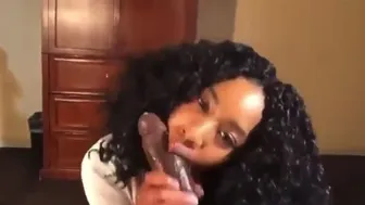 Best Ebony BBC Blowjob Made Him Moan