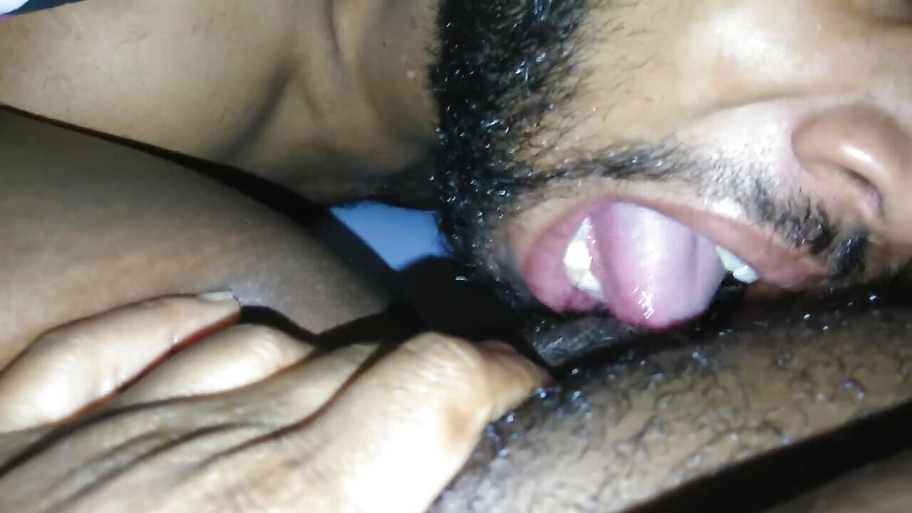Eating And Licking Hairy Ebony Pussy